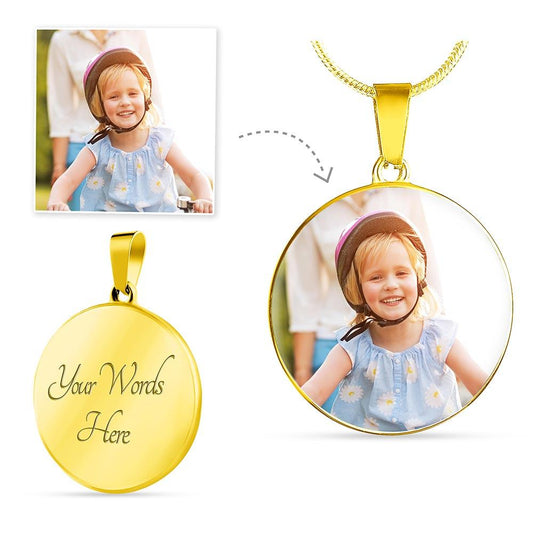 Premium Photo Round Necklace - Upload Your Own Photo - Touch Of Divine