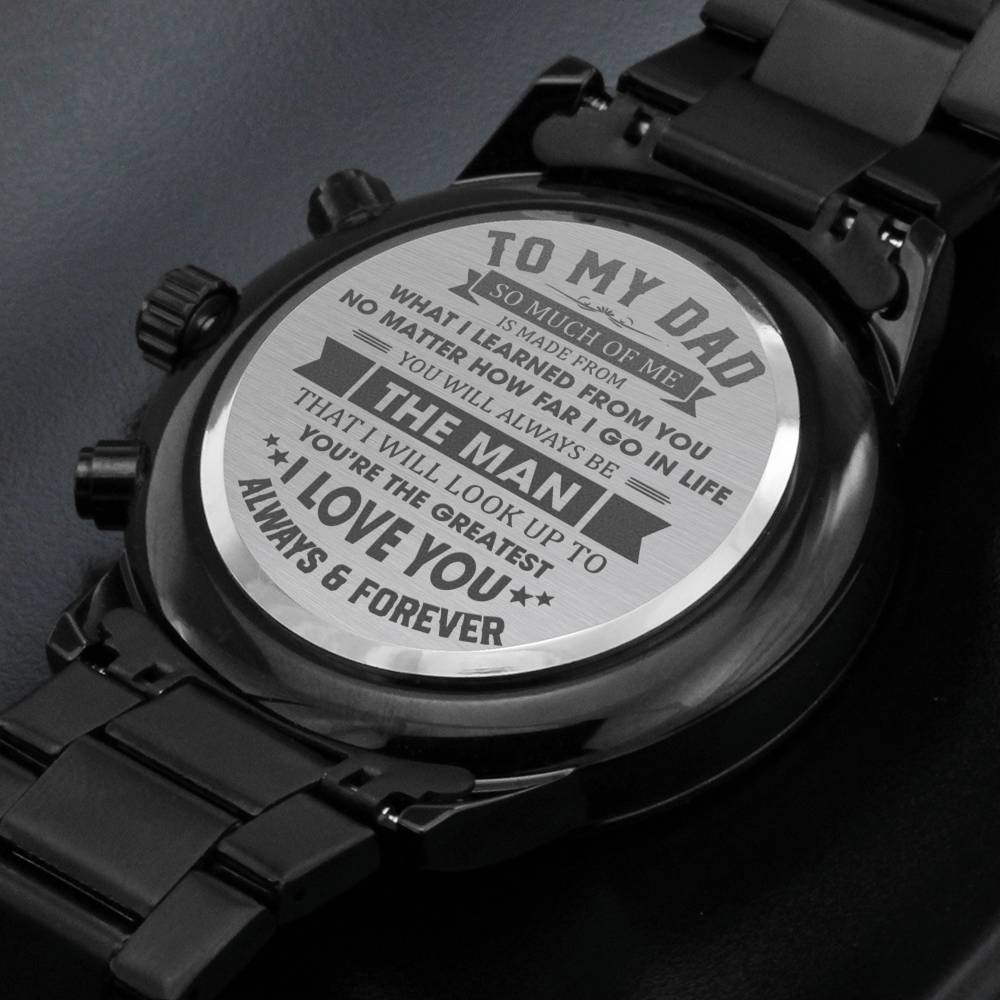 You're The Greatest - Engraved Design Black Chronograph Watch - Touch Of Divine