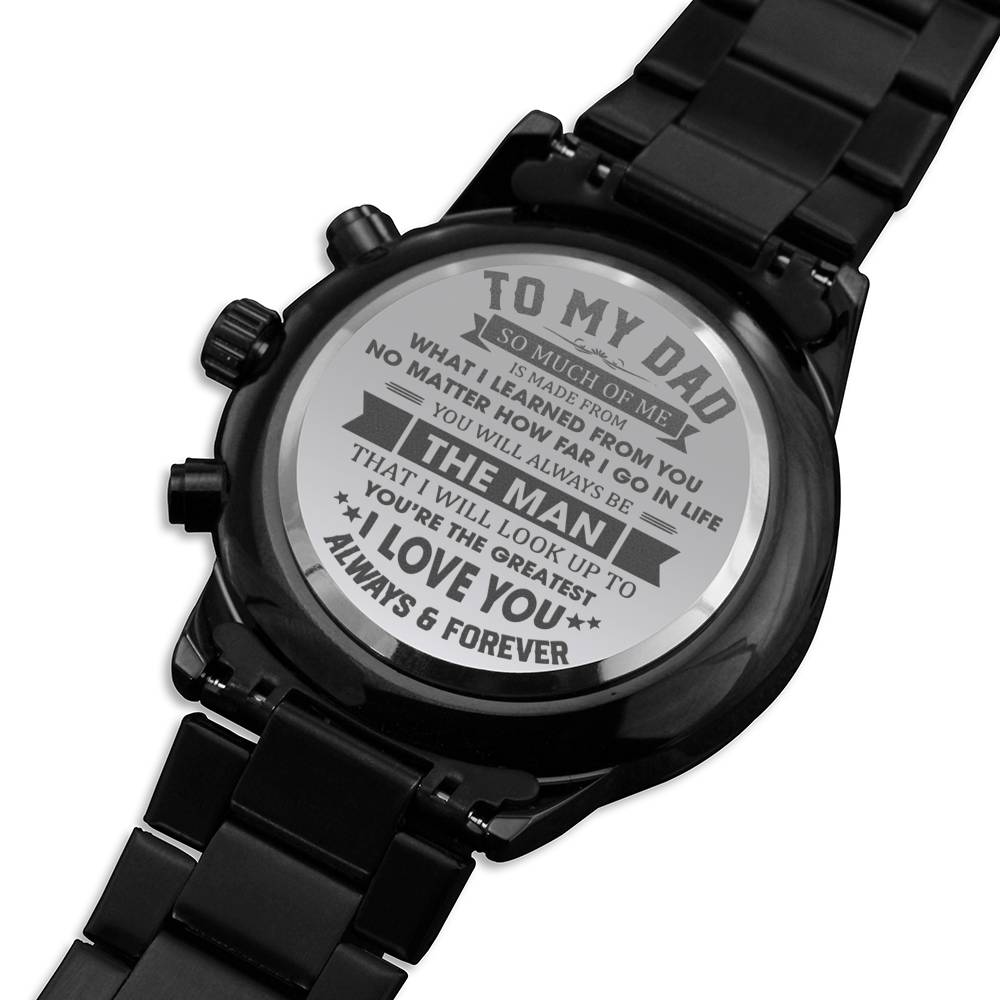 You're The Greatest - Engraved Design Black Chronograph Watch - Touch Of Divine