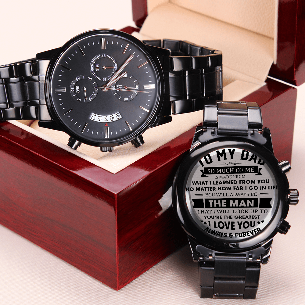 You're The Greatest - Engraved Design Black Chronograph Watch - Touch Of Divine