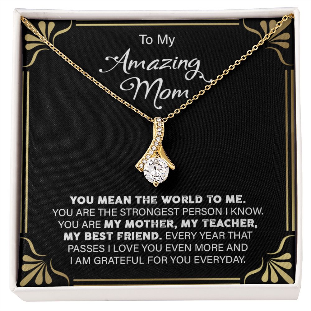 Amazing Mom - Alluring Beauty necklace - 18k White and Gold