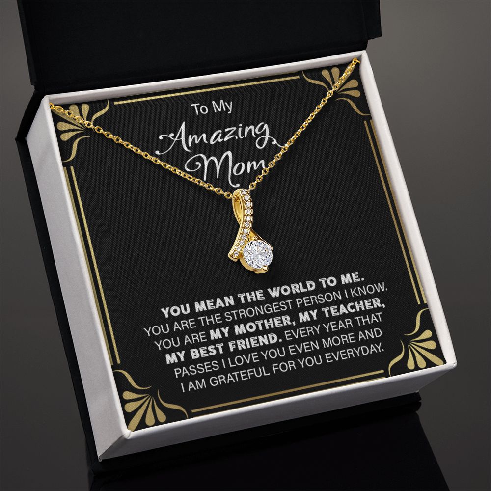 Amazing Mom - Alluring Beauty necklace - 18k White and Gold