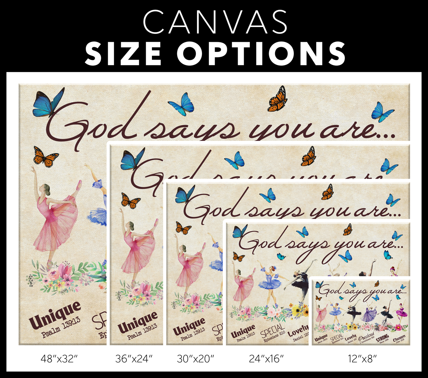 God says you are | Ballerina Canvas | Wall Art Canvas - Touch Of Divine