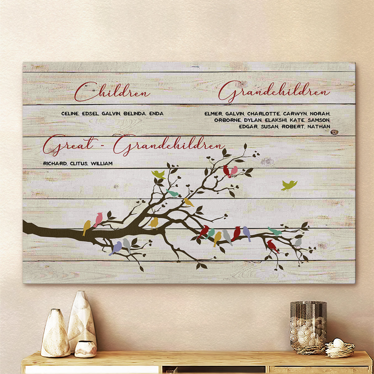 Personalized Family Tree Canvas Wall Art – Touch Of Divine