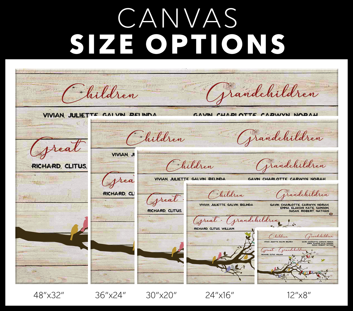 Personalized Family Tree Canvas Wall Art - Touch Of Divine