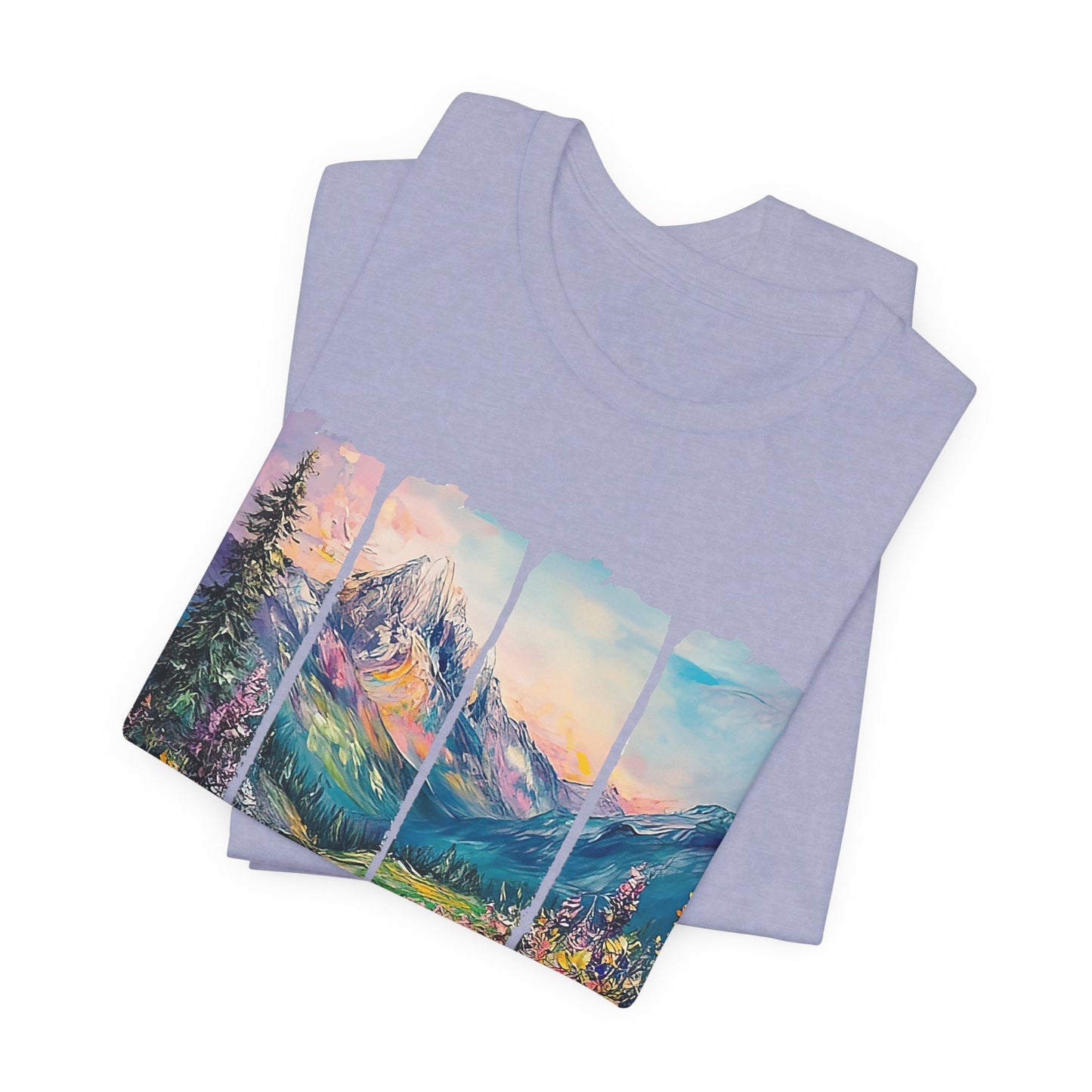 Wonderfully Tee - Peaceful Mountain Scene, Unisex T-Shirt, Nature Lover Apparel, Psalm 1:3 Inspired