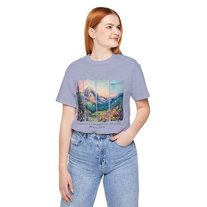 Wonderfully Tee - Peaceful Mountain Scene, Unisex T-Shirt, Nature Lover Apparel, Psalm 1:3 Inspired