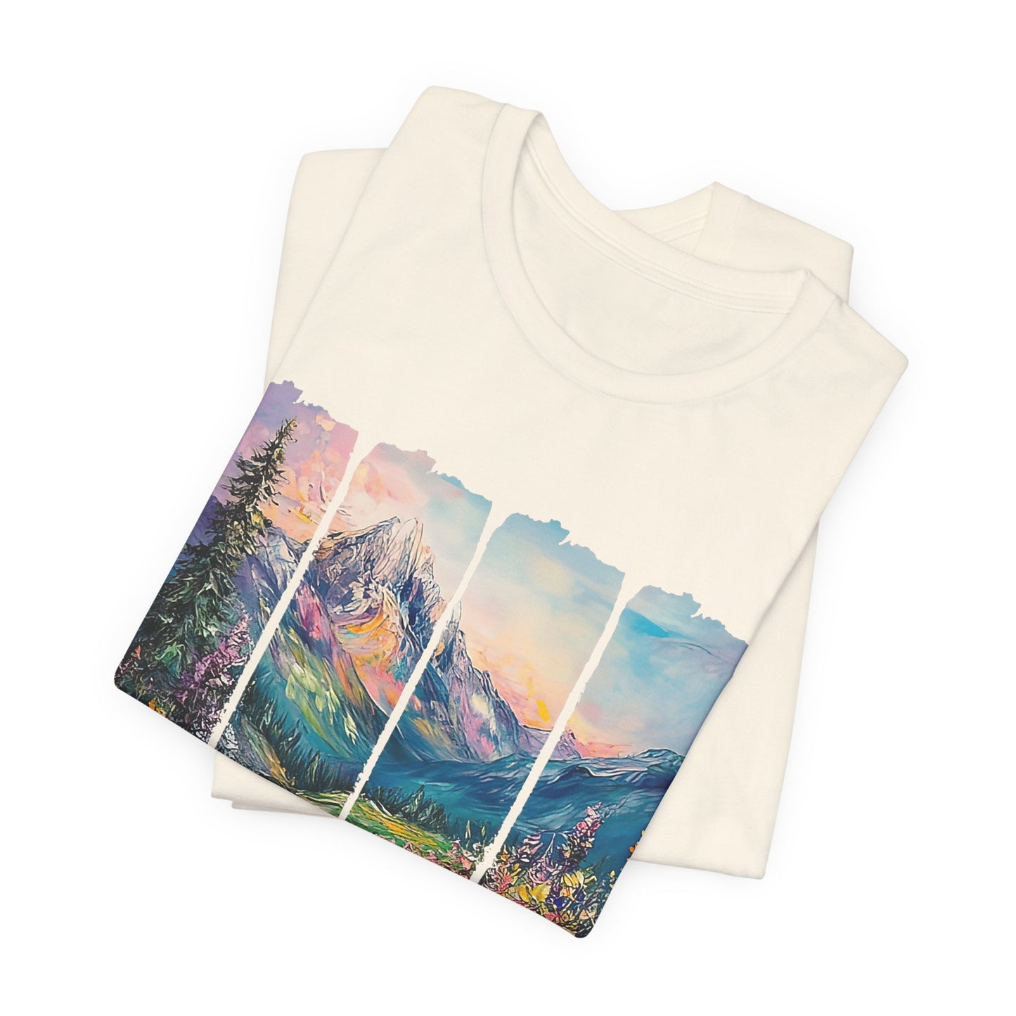 Wonderfully Tee - Peaceful Mountain Scene, Unisex T-Shirt, Nature Lover Apparel, Psalm 1:3 Inspired