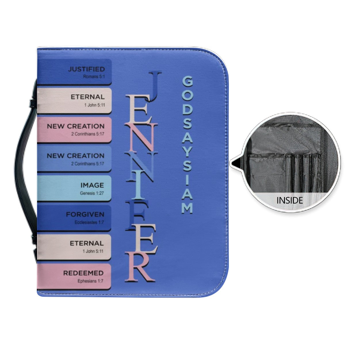 Bible Cover Blue - Uncover the sacred meaning of your name - Personalized Bible Cover