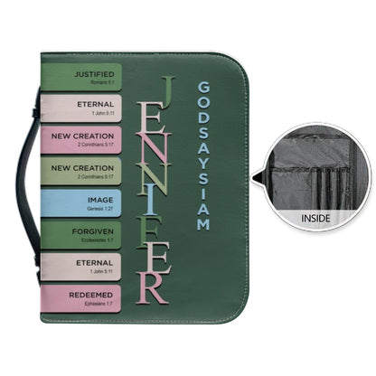 Bible Cover Green - Uncover the sacred meaning of your name - Personalized Bible Cover