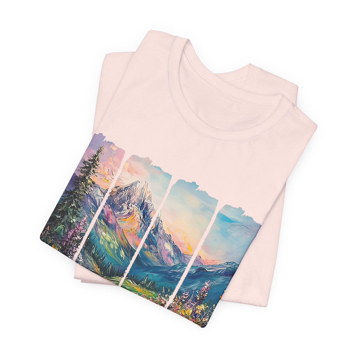 Wonderfully Tee - Peaceful Mountain Scene, Unisex T-Shirt, Nature Lover Apparel, Psalm 1:3 Inspired