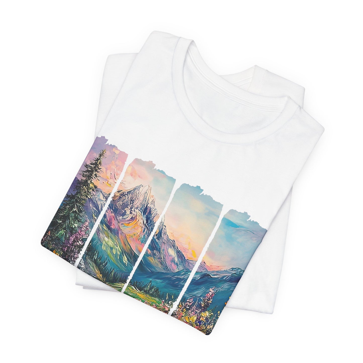 Wonderfully Tee - Peaceful Mountain Scene, Unisex T-Shirt, Nature Lover Apparel, Psalm 1:3 Inspired