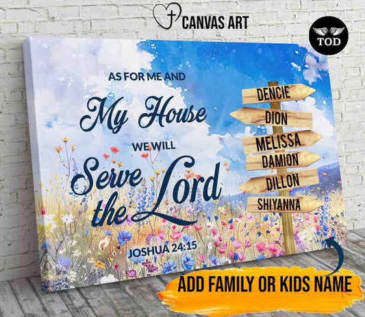 As for Me and My House We serve the Lord Canvas Art