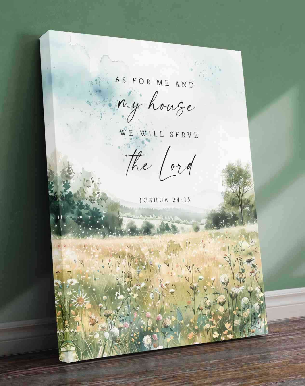 Bible Art Print As for Me and My House, Scripture Wall Art Poster