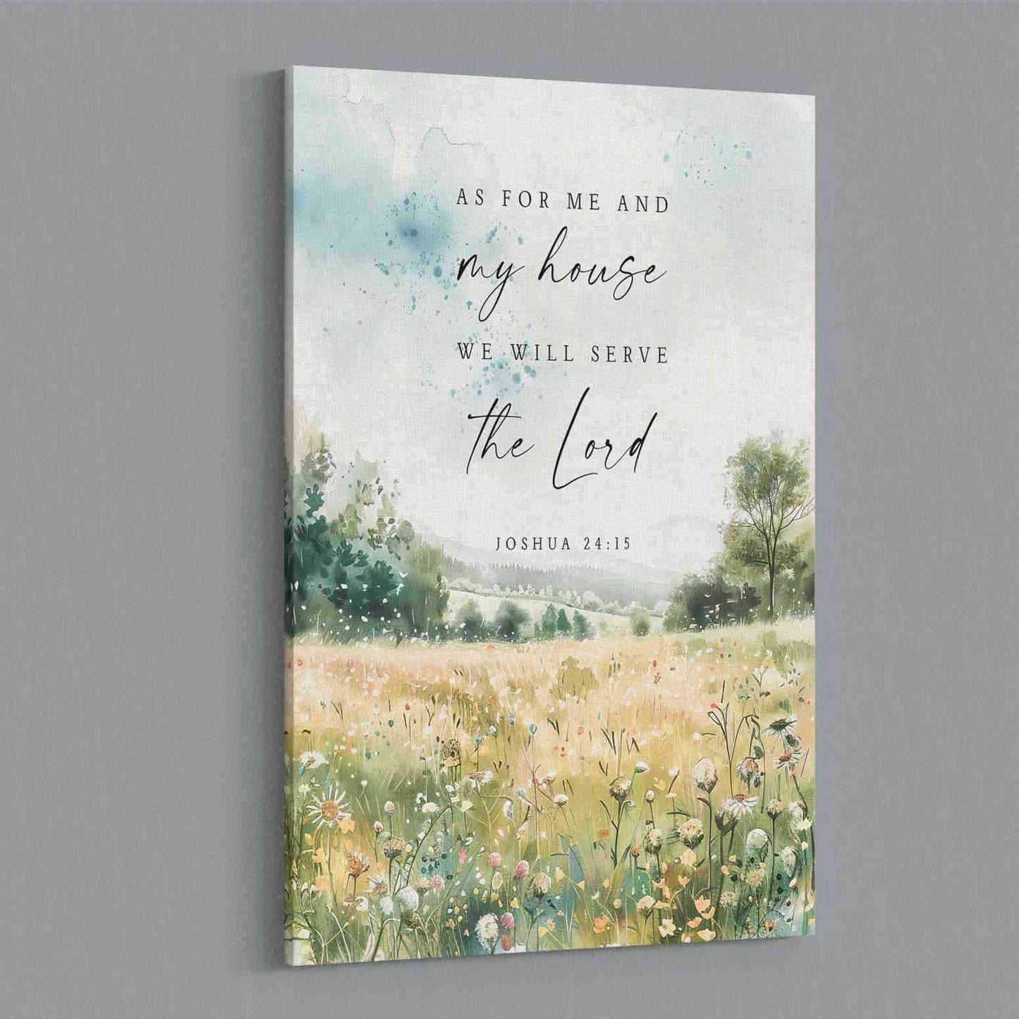 Bible Art Print As for Me and My House, Scripture Wall Art Poster