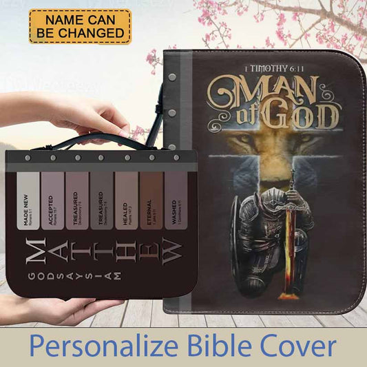 Man Of God - Uncover the sacred meaning of your name - Personalized Bible Cover