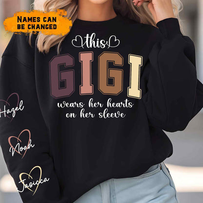 This Grandma wear her Hearts - Personalized gifts for Grandma Or Mom