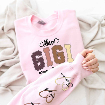 This Grandma wear her Hearts - Personalized gifts for Grandma Or Mom