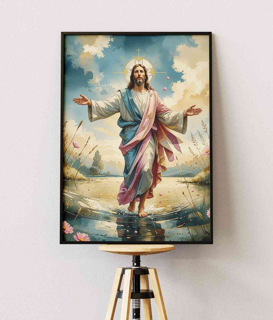 Bible Art Print – Take Courage: The Lord of the Waves | Scripture Wall Art