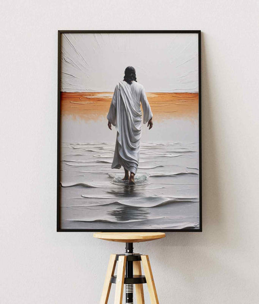 Bible Art Print – Fear Not: Jesus Walks on Water | Scripture Wall Art