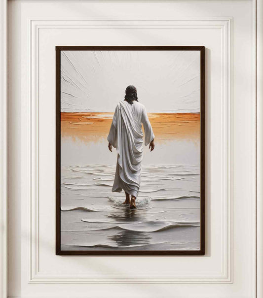 Bible Art Print – Fear Not: Jesus Walks on Water | Scripture Wall Art