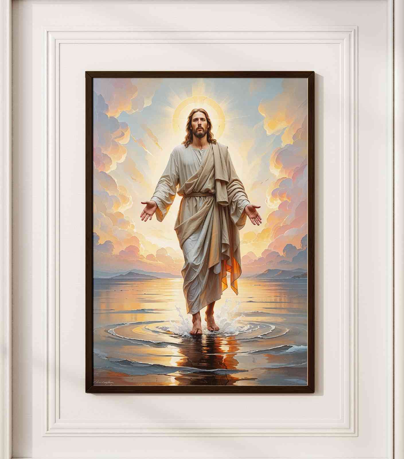 Bible Art Print – Eyes on Jesus: Walking on Water | Scripture Wall Art