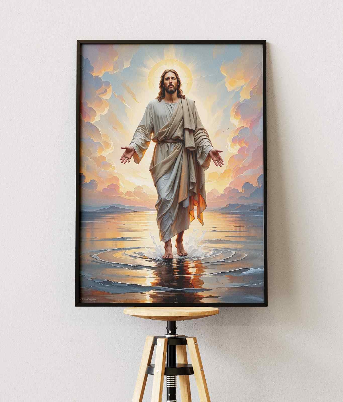 Bible Art Print – Eyes on Jesus: Walking on Water | Scripture Wall Art