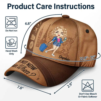 Just A Girl Boy Loves Traveling - Personalized Classic Cap