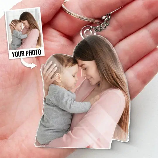 Pet Lovers - Custom Photo Happiness Is A Warm Puppy - Personalized Acrylic Keychain