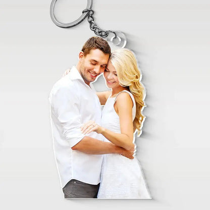 Pet Lovers - Custom Photo Happiness Is A Warm Puppy - Personalized Acrylic Keychain