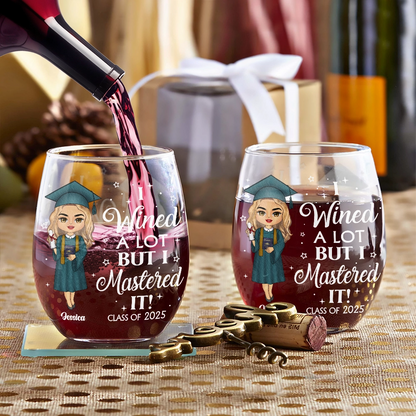 I Wined A Lot - Personalized Stemless Wine Glass