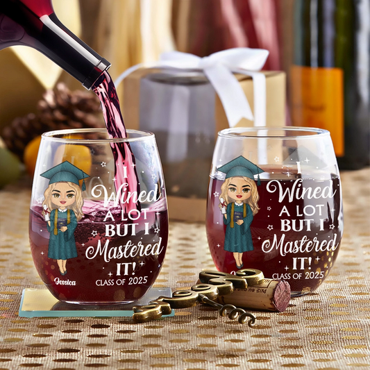 I Wined A Lot - Personalized Stemless Wine Glass
