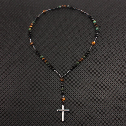 Natural Stone Rosary Necklace for Men or Women