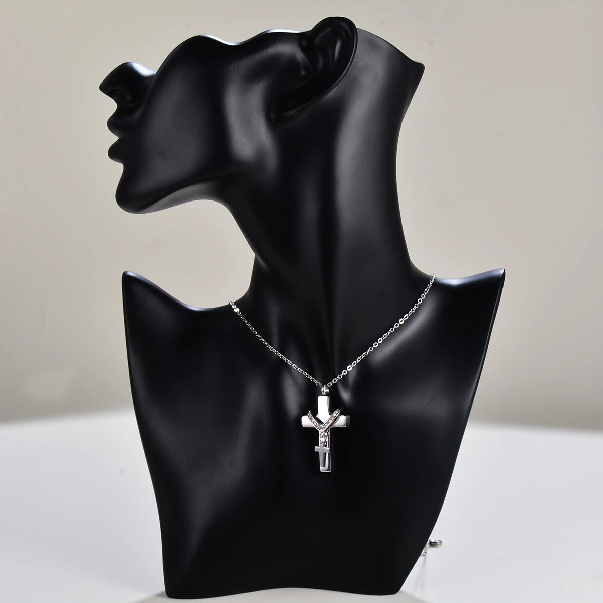 Double Cross Pendant Necklace