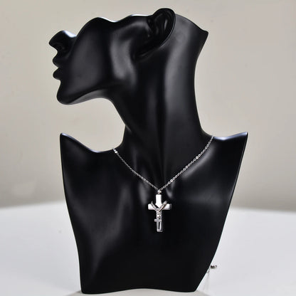 Double Cross Pendant Necklace