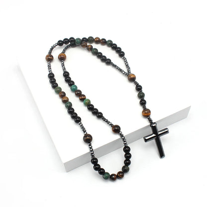 Natural Stone Rosary Necklace for Men or Women