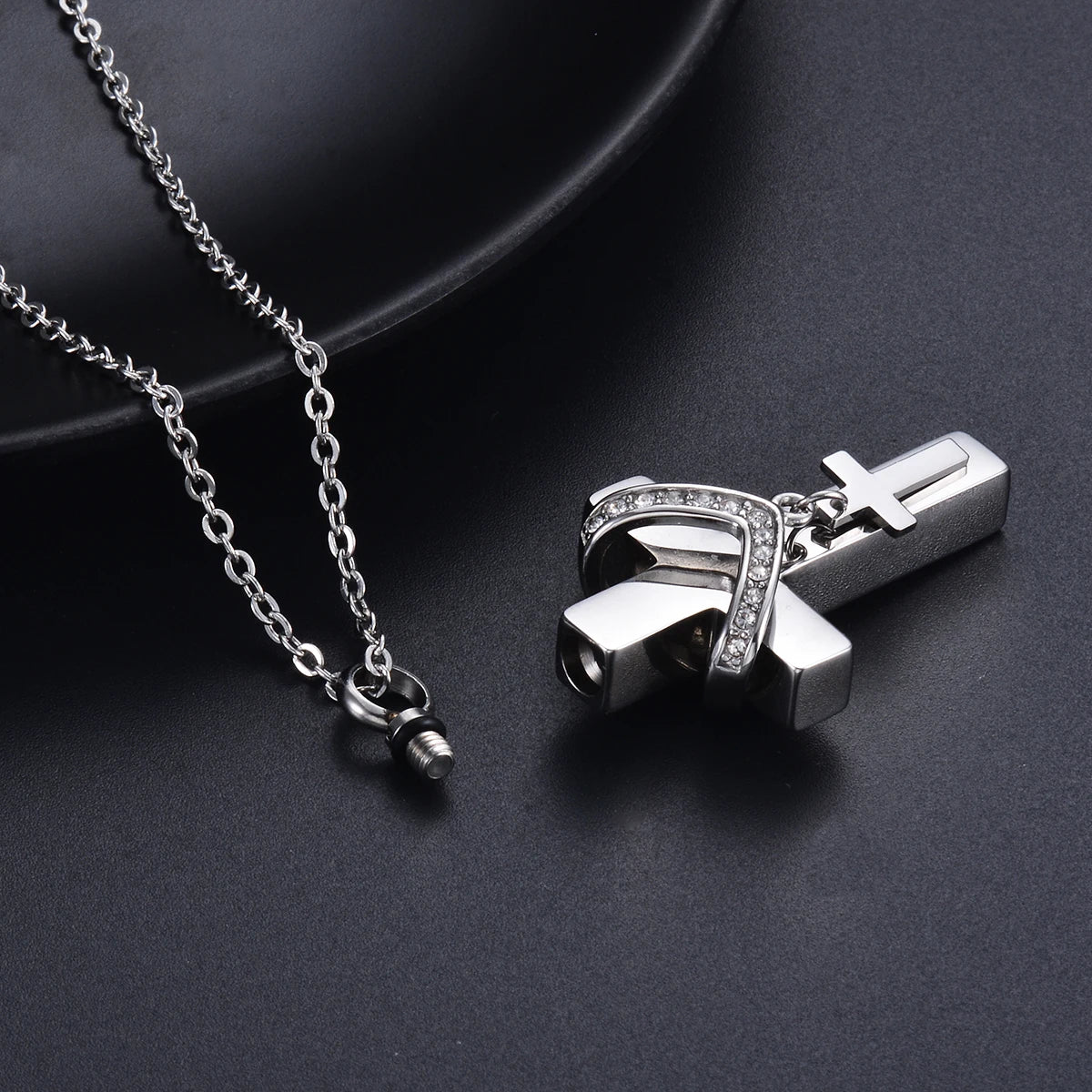 Double Cross Pendant Necklace