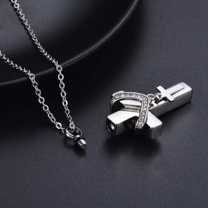 Double Cross Pendant Necklace