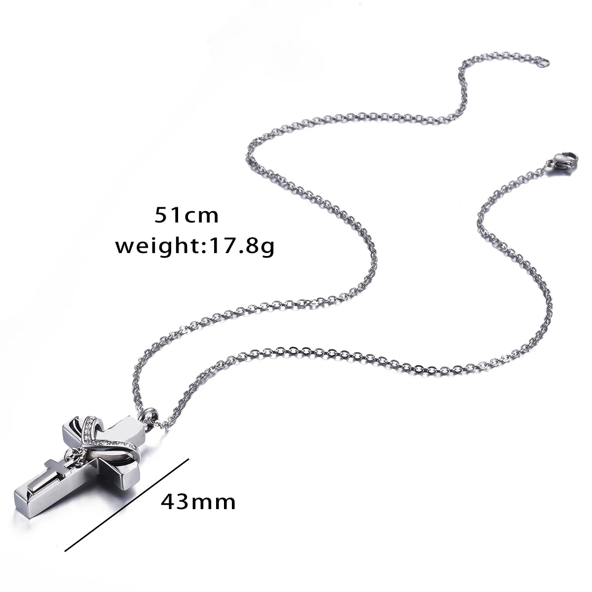 Double Cross Pendant Necklace