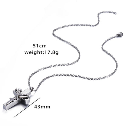 Double Cross Pendant Necklace