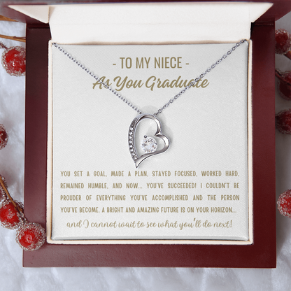 You Set A Goal - Forever Love Necklace Niece Gift, Niece Graduation Gift, High School, College Graduate