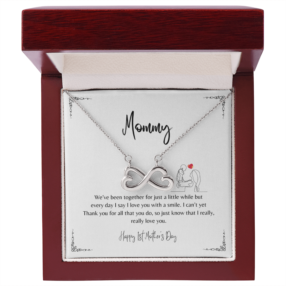 We've been together for just a little while - heart-shaped infinity symbol
