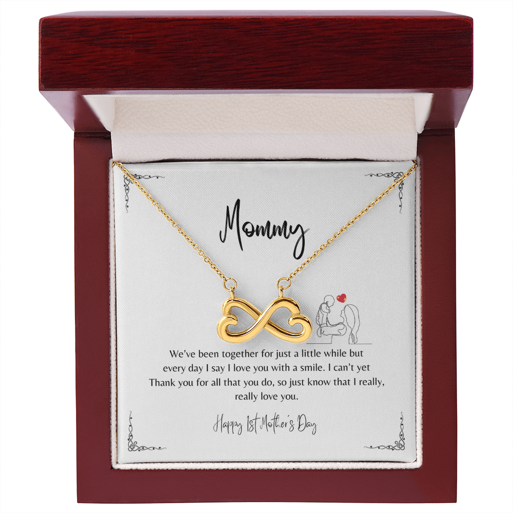 We've been together for just a little while - heart-shaped infinity symbol