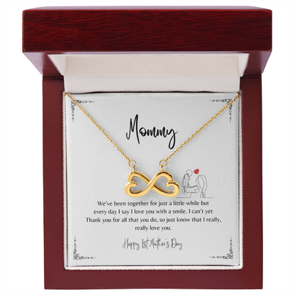 We've been together for just a little while - heart-shaped infinity symbol