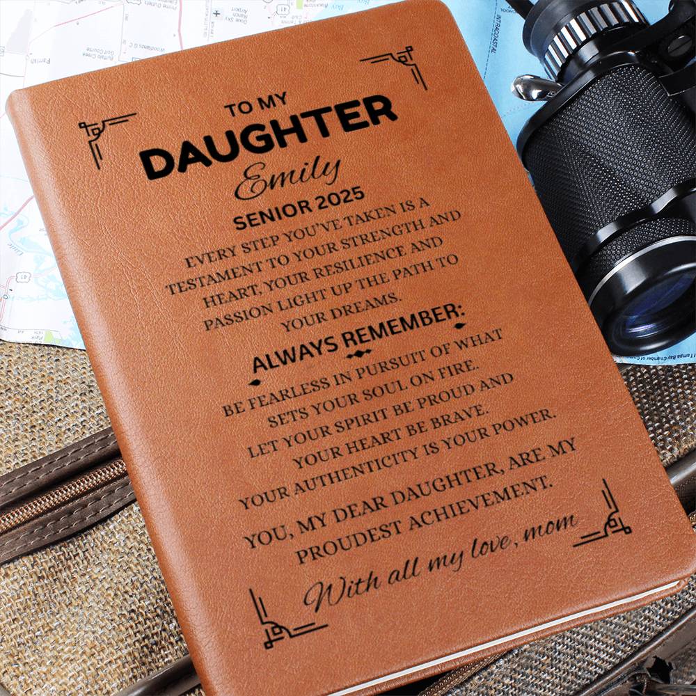 Personalized Graduation Gift For Daughter Son, Leather Journal For Daughter From Mom, Custom College Graduation Gift