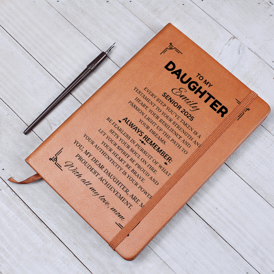 Personalized Graduation Gift For Daughter Son, Leather Journal For Daughter From Mom, Custom College Graduation Gift