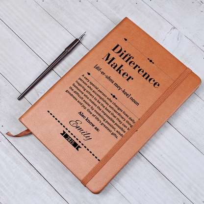 Difference Maker - Personalized Graduation Gift For Daughter Son, Leather Journal For Daughter From Mom, Custom College Graduation Gift