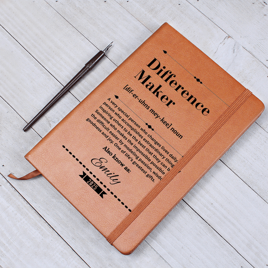 Difference Maker - Personalized Graduation Gift For Daughter Son, Leather Journal For Daughter From Mom, Custom College Graduation Gift