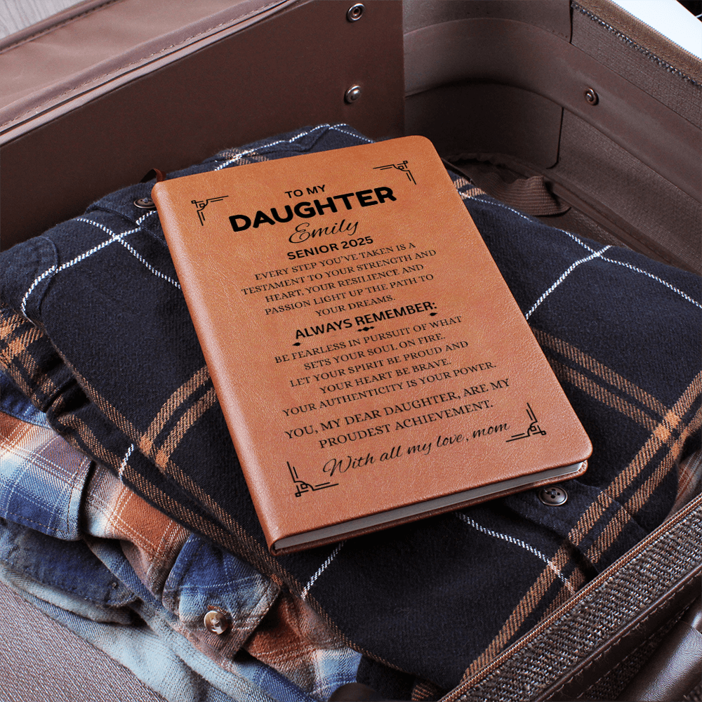 Personalized Graduation Gift For Daughter Son, Leather Journal For Daughter From Mom, Custom College Graduation Gift