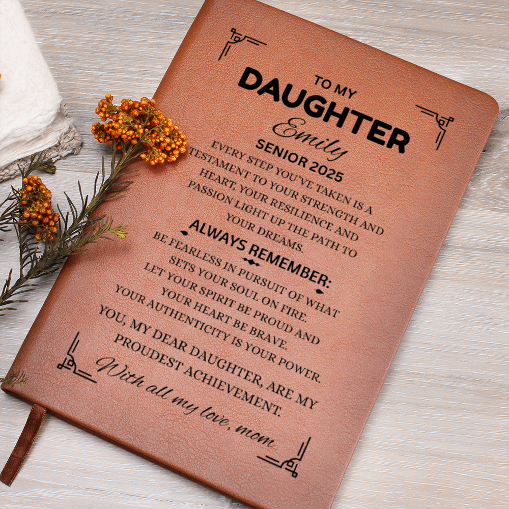 Personalized Graduation Gift For Daughter Son, Leather Journal For Daughter From Mom, Custom College Graduation Gift